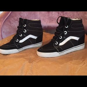 Vans sk8 high tops with wedge size 8